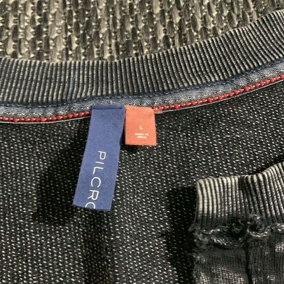 Pilcro by anthropologie Split Back Distressed Terry Tunic Top - size L - Picture 3 of 7